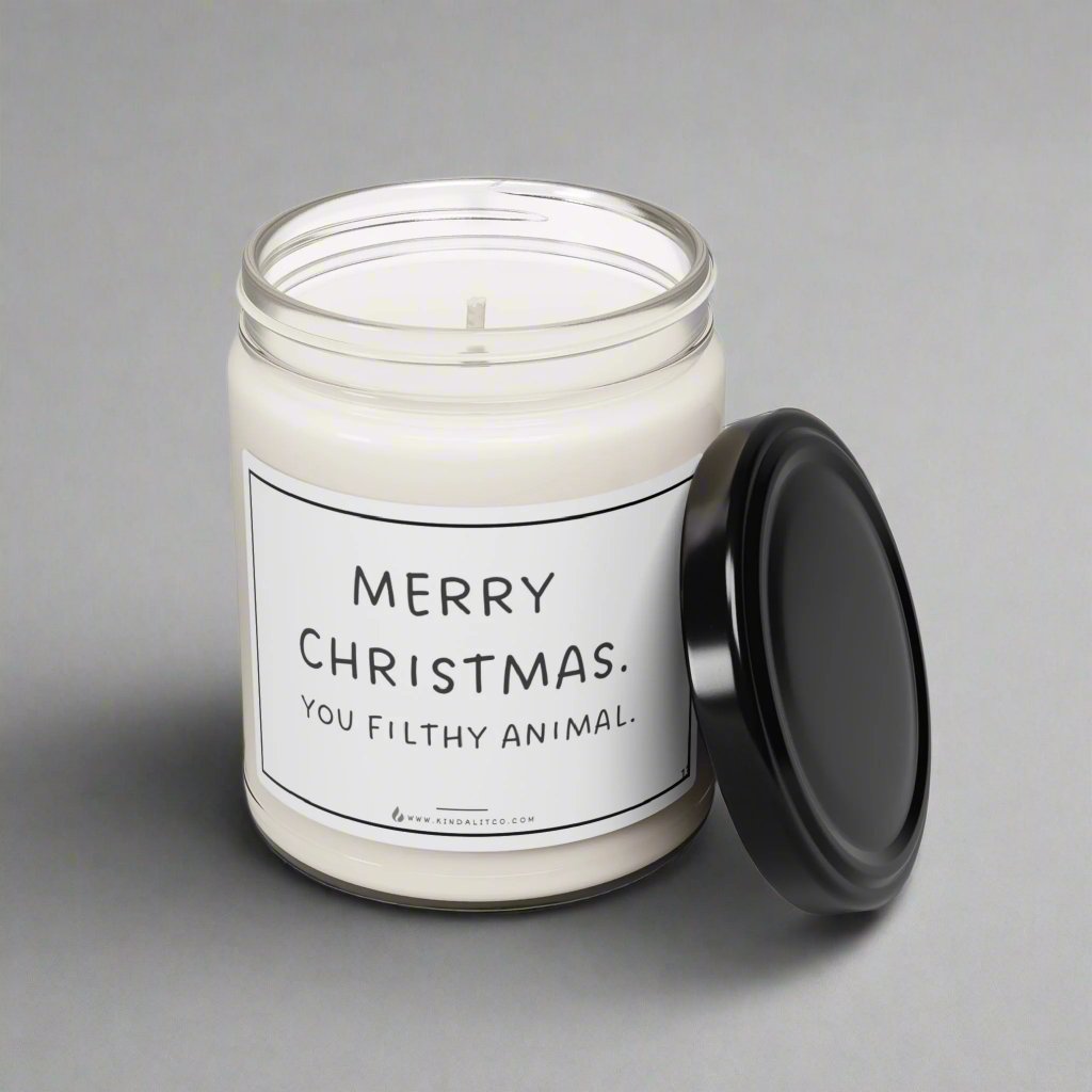 Merry Christmas. You filthy animal. - Scented Soy Candle, 9oz